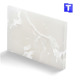 Artificial Crystal Spray White Onyx Floor Tiles Solid Surface Wall Panel Glass Alabaster Stone for Bar Tops,Reception Table Desk,Hotel Counter Tops Design,Interior Engineered Stone Manufacture