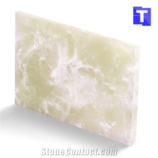 Artificial Golden White Marble Wall Panel Floor Tiles Solid Surface Glass Stone for Bar Tops,Reception Table Desk,Kitchen Counter Tops Design,Interior Engineered Alabaster Stone