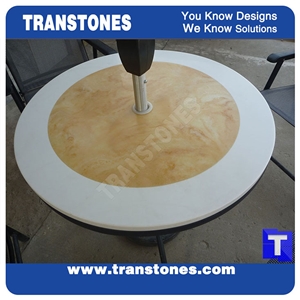 Artificial Marble Round Table Tops,Engineered Stone Interior Stone Work Top,Coffee Table Counter Solid Surface,Transtones Csutomized