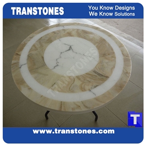 Artificial Marble Round Table Tops,Engineered Stone Interior Stone Work Top,Coffee Table Counter Solid Surface,Transtones Csutomized