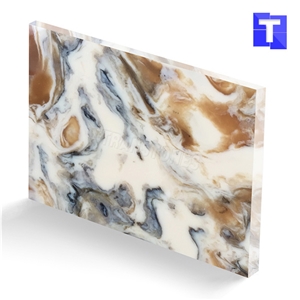 New Material Artificial Beige Spray Sea Wave Onyx Wall Panel,Floor Tiles Solid Surface Cream Glass Stone for Bar Tops,Reception Table Desk Panel for Hotel Counter Tops Design,Interior Alabaster