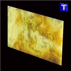 New Material Artificial Beige Spray Sea Wave Onyx Wall Panel,Floor Tiles Solid Surface Cream Glass Stone for Bar Tops,Reception Table Desk Panel for Hotel Counter Tops Design,Interior Alabaster