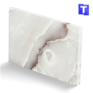 New Material Artificial Crystal White Jade Onyx Tiles Wall Panel Floor Tiles,Alabaster Slabs for Kitchen Bar Tops,Bath Tops Translucent Backlit Customzied Design, Solid Surface Onyx Manufacture
