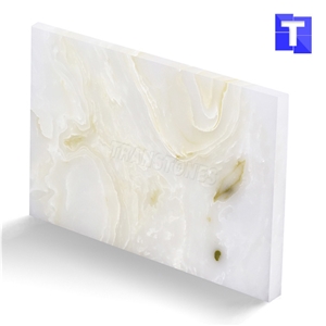 New Material Artificial Crystal White Jade Onyx Tiles Wall Panel Floor Tiles,Alabaster Slabs for Kitchen Bar Tops,Bath Tops Translucent Backlit Customzied Design, Solid Surface Onyx Manufacture