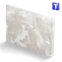 New Material Artificial Crystal White Onyx Wall Panel,Floor Tiles Solid Surface Glass Alabaster Stone for Bar Tops,Reception Table Desk,Hotel Counter Tops Design,Interior Engineered Stone Manufacture