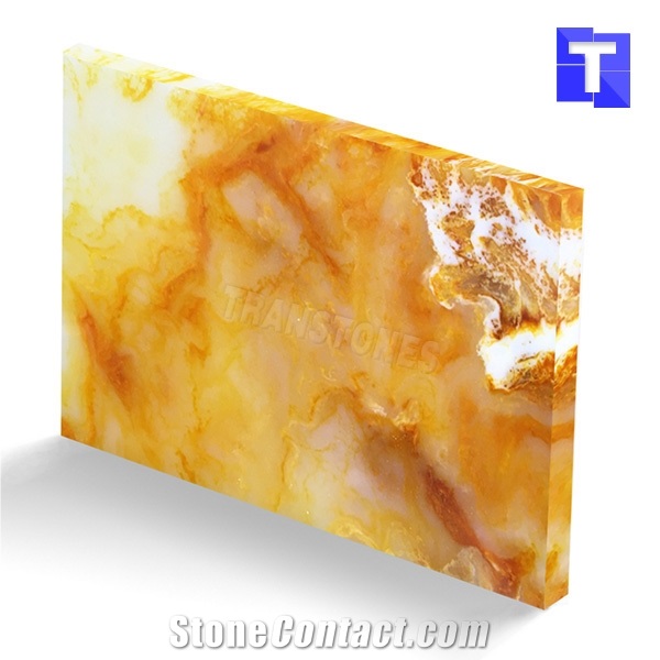 New Material Artificial Golden Sahara Onyx Wall Panel,Floor Tiles Solid Surface Beige Glass Stone for Bar Tops,Reception Table Desk,Hotel Counter Tops Design,Interior Engineered Stone