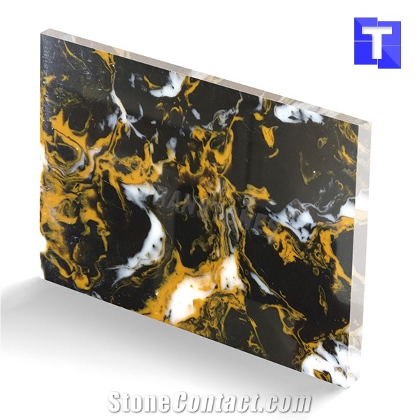 New Material Artificial Nero Portoro Macchia Oro Marble Sheet Wall Panel,Floor Tiles Translucent Backlit Slabs for Hotel Countertops,Solid Surface Glass Stone Professional Manufacture