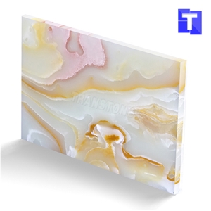 New Material Artificial Zebra Rainbow Jade Onyx Wall Panel Floor Tiles,Alabaster Glass Stone Slabs for Kitchen Bar Tops,Bath Tops Translucent Backlit Customzied Design, Solid Surface Onyx Manufacture