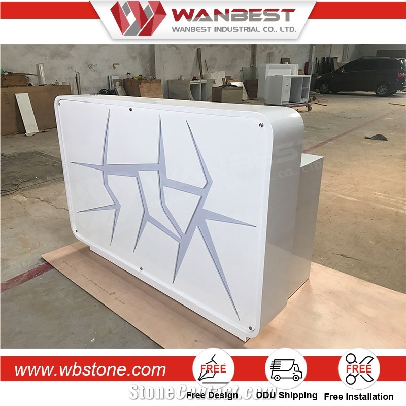High End Marble White Modern Reception Desk
