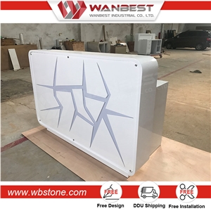 High End Marble White Modern Reception Desk