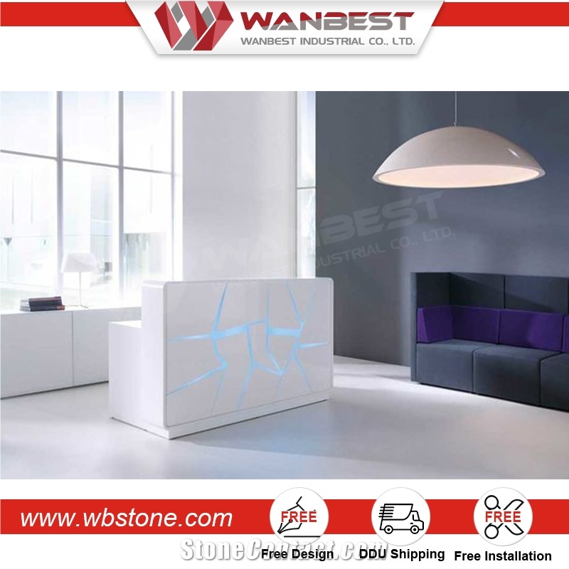 High End Marble White Modern Reception Desk