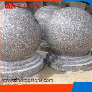 G639 Red Ball Parking Stone,Car Parking Bollards, Parking Curbs