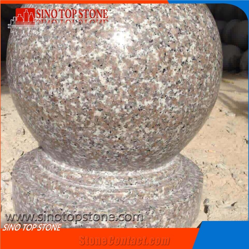 G639 Red Ball Parking Stone,Car Parking Bollards, Parking Curbs