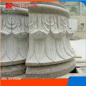 Granite Column Pillars Caps, Red Granite Architectural Columns, Pillars Column Caps