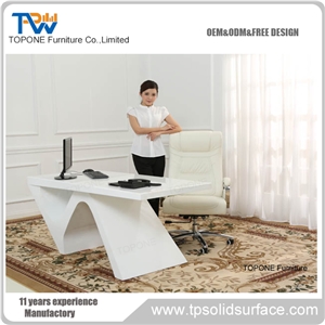 2017 New China Factory Supply White Color Artificial Marble Stone Office Table Interior Stone Office Furniture Acrylic Solid Surface Table Tops, Interior Stone Office Furniture