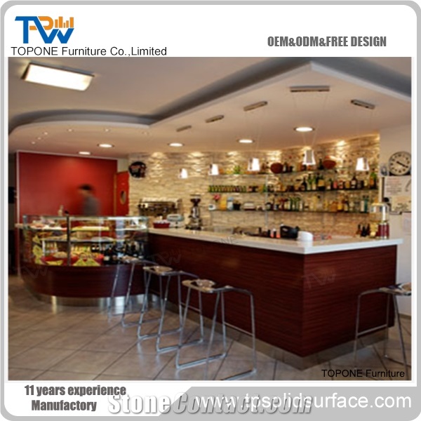 Artificial Marble Stone Cocktail Bar Counter Top with Acrylic Solid Surface Interior Stone Bar Table Tops Design Cocktail Interior Stone Furniture