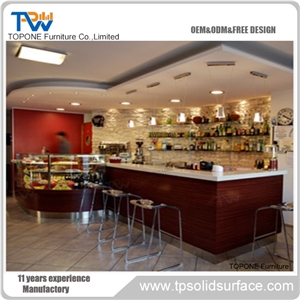 Artificial Marble Stone Cocktail Bar Counter Top with Acrylic Solid Surface Interior Stone Bar Table Tops Design Cocktail Interior Stone Furniture