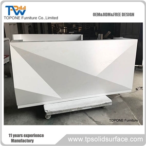Diamond Design Acrylic Solid Surface Interior Stone Reception Desk Front Table Design, Artificial Marble Stone Interior Stone Office Front Table Desk Design Furniture