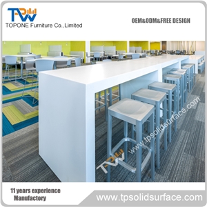 Long White Acrylic Solid Surface Restaurant Tables Interior Stone Long Table Restaurant Furnitrue for Sale