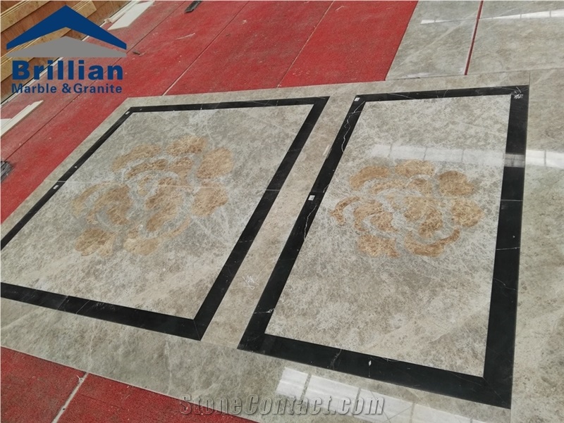 Marble Waterjet Medallion,Waterjet Mosaic,Marble Inlay Pattern,Interior Stone Waterjet Floor Medallion