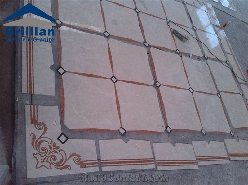 Marble Waterjet Medallion,Waterjet Mosaic,Marble Inlay Pattern,Interior Stone Waterjet Floor Medallion