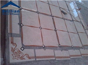 Marble Waterjet Medallion,Waterjet Mosaic,Marble Inlay Pattern,Interior Stone Waterjet Floor Medallion