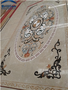 Marble Waterjet Medallion,Waterjet Mosaic,Marble Inlay Pattern,Interior Stone Waterjet Floor Medallion