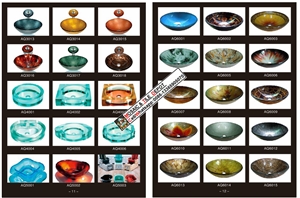 Glass Sinks and Pedestal,Glass Basin