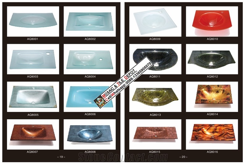 Glass Vessel Sink,,Glass Square Vessel Sink,,Bathroom Sink