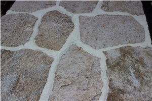Beige Flag Stone, Natrual Stone, Quartz Flag Stone, Crazy Paving, Random Paving, Park Stone