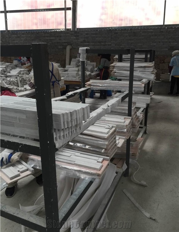Marble Split Face Culture Stone, 3d Wall Panels, 3d Culture Stone, Building Stone, White Marble Stone, White 3d Stone