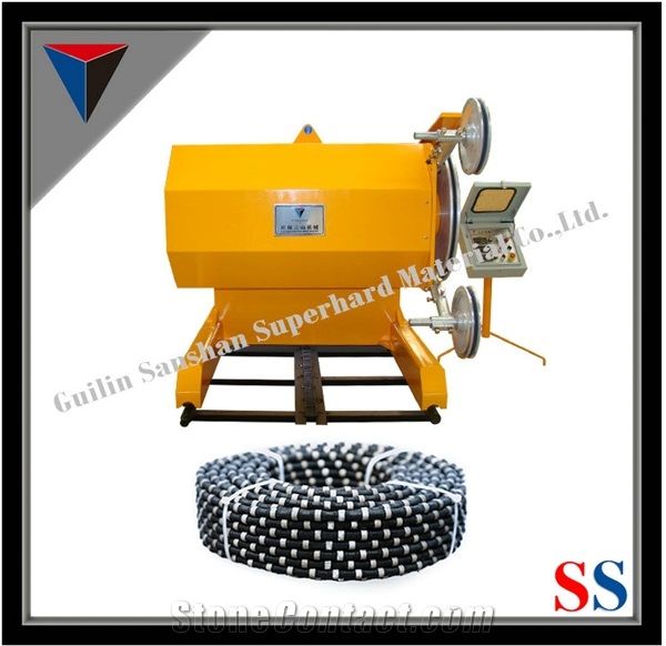 Stone Quarry Mining, Rubberized Wire Saw for Granite and Marble Stone Cutting