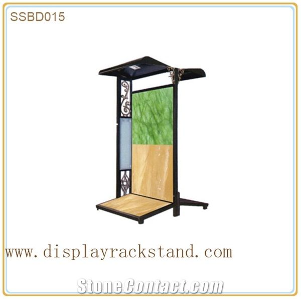 4 Waterfall Hardwood Displays Exhibition Stand Slab Display Ceramic Frame Tile Rack Free Standing Fixture for Exhibition Stone Case Shelf Stone Frame Racks for Showroom Stand Marble Fixture Granite Ra