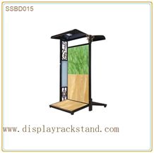 4 Waterfall Hardwood Displays Exhibition Stand Slab Display Ceramic Frame Tile Rack Free Standing Fixture for Exhibition Stone Case Shelf Stone Frame Racks for Showroom Stand Marble Fixture Granite Ra