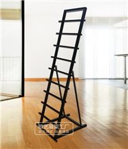 5 Stone Rack Laminate Tile Showroom Display Hardwood Tile Display Rack Stand Bamboo Hardwood Free Standing Frame Display Stagger Hardwood Racks Exhibiition Stand Hardwood Sample Board Frame Black Stan