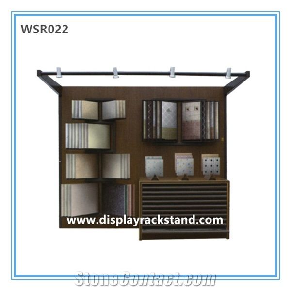 Blue-Marble Display Stand Racks Showroom White-Granite Waterfall Tile Sample Display Stands Crema-Marfil Black Display Stand Racks Onyx Display Racks Silver-Travertine Hanging Displays