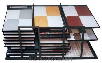 Color Sliding Marble Display Stands Stone Sample Metal Display Racks Granite-Slabs Stone Display Racks Tile Sample Display Bags Exhibition Metal Display Racks Quartz Metal Displays