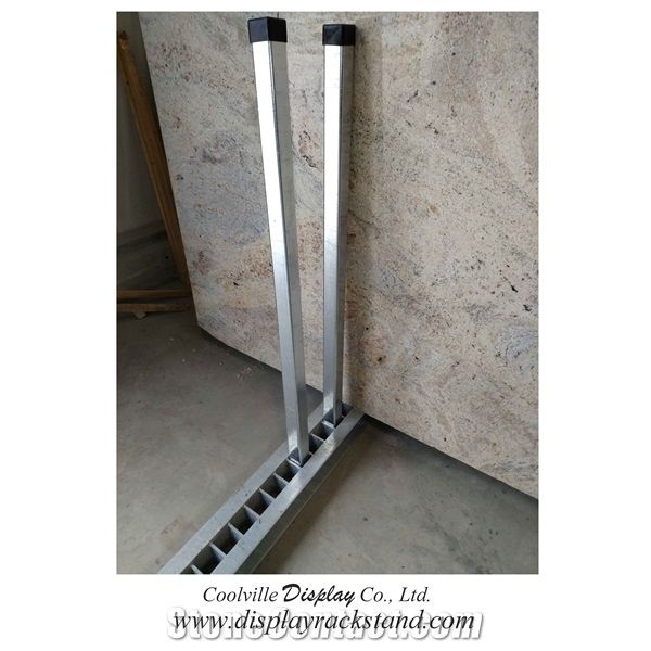 Custom Slab Stone Sliding Metal Racks Trade Show Stands for Granite-Slabs Marble Limestone Steel Shelevs Display Frames