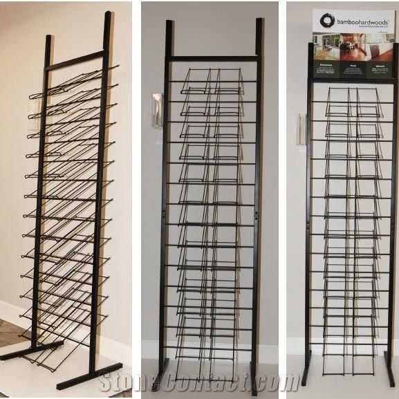 Display Rack Stands Marble-Stairs Exhibition Metal Display Racks Stone Display Racks Grey-Marble Stone Shelf Tile Sample Display Labradorite Metal Displays