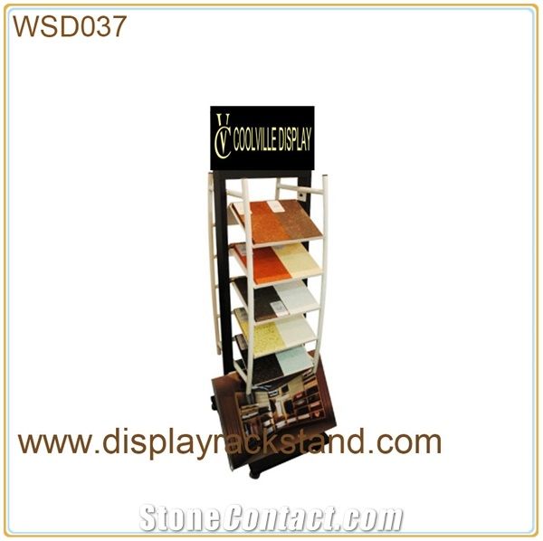 Ganite-Tiles Display Rack Waterfall Tile Display Stands Sandstone Black Display Racks Travertine Metal Displays Quartz Wholesale Display Stand Racks Grey-Marble Black Display Stands