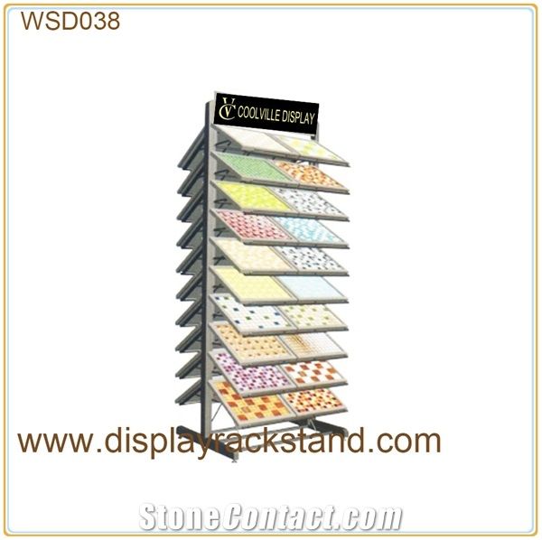 Ganite-Tiles Display Rack Waterfall Tile Display Stands Sandstone Black Display Racks Travertine Metal Displays Quartz Wholesale Display Stand Racks Grey-Marble Black Display Stands