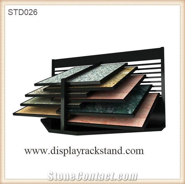 Green-Marble Display Rack Stands Rotating Mosaic Display Racks Blocks Stone Display Racks Onyx-Slabs Display Racks Cuontertops Brochure Display Cases Slate Tile Display Racks