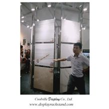 Mosaic China Display Stands Slate Custom Slab Metal Racks Black-Marble Showroom Sliding Display Tower for Travertine Marble