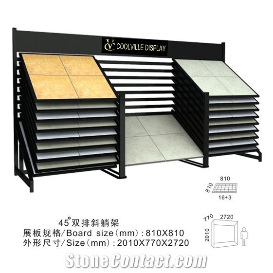 Mosaic Display Stands Steel Onyx Display Racks Waterfall Tile Display Racks Granite-Slabs Display Stand Racks Showroom Grey-Marble Display Racks Slab China Display Stands