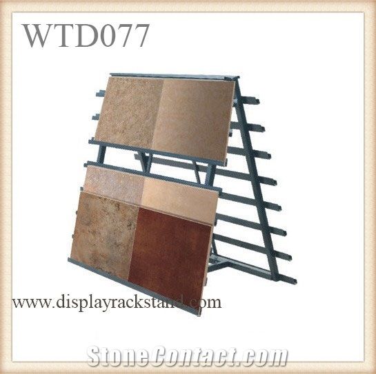 New Style Waterfall Mosaic Display Tower White-Marble Tile Racks Floor Metal Granite-Slabse Displays Fixture Stands Steel Shelves for Tombstones