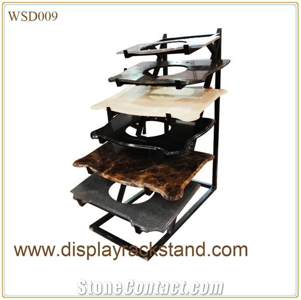 Quartzite-Slabs Stand Tile Sample Display Bag Block Warehouse Storage Racks Sliding Blue-Marble Wholesale Display Stand Racks Quartzite Metal Display Racks Rotating Mosaic Display Racks