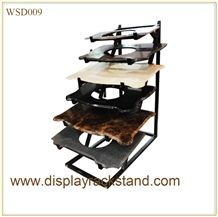 Quartzite-Slabs Stand Tile Sample Display Bag Block Warehouse Storage Racks Sliding Blue-Marble Wholesale Display Stand Racks Quartzite Metal Display Racks Rotating Mosaic Display Racks