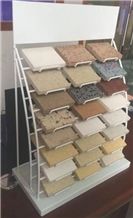 Slab Display Stands Waterfall Tile Display Racks Tombstones Metal Display Racks Rotating Black Mosaic Display Racks Cuontertops Portable Display Case Sliding Grey-Marble Metal Displays