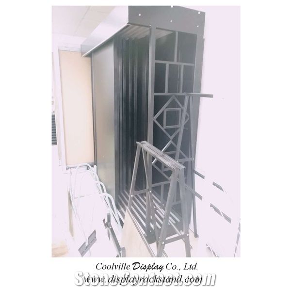 Stone Storage Racks Tile Displays Stands Mosaic Displays Marble Cabinets Slate Displays Cases Sandstone Wire Racks Onyx Wall Racks Vinyl Steel Racks Hardwood Iron Stands Metal Racks