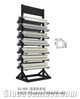 White-Granite Display Stand Waterfall Stone Display Rack Granite-Slabs Sliding Metal Displays Black-Galaxy-Granite Display Racks Showroom Brazil-Granite China Display Racks